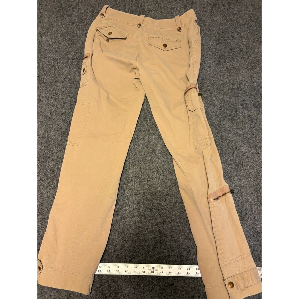 Lauren Ralph Lauren Size 6 Tan Cargo Pants 100% Cotton Zip Pockets Utility - Picture 4 of 7